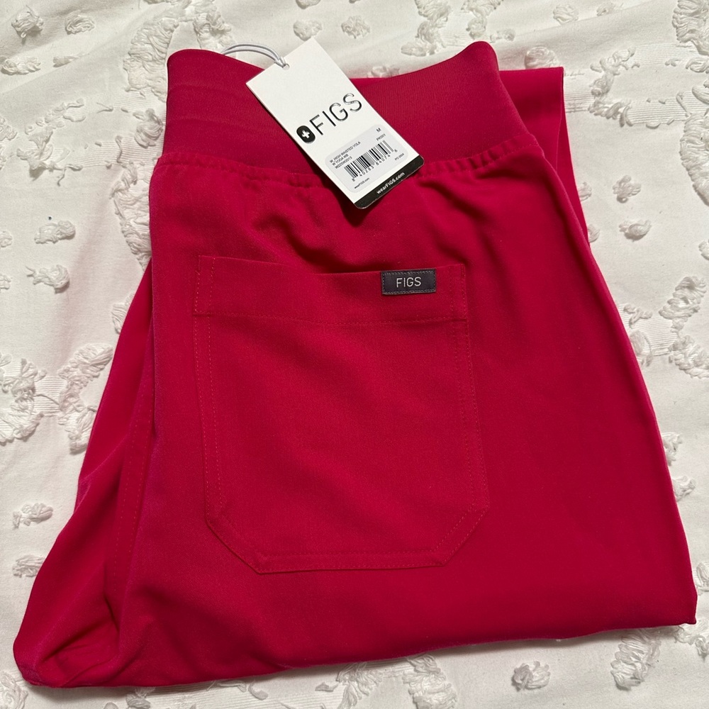 Figs size M high waisted Yola pants- ultra rose